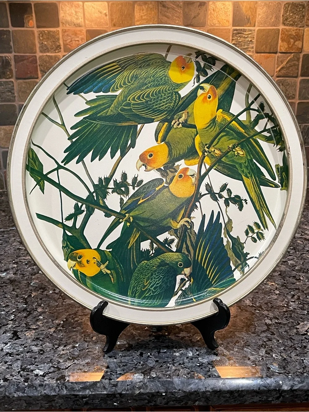 Sunshine Biscuits Audubon Birds of America Tin Trays Vintage 60s-70s